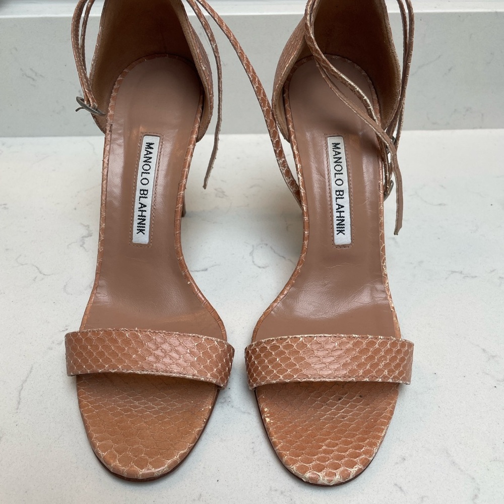 Manolo Blahnik Blush Leather Women's Shoes